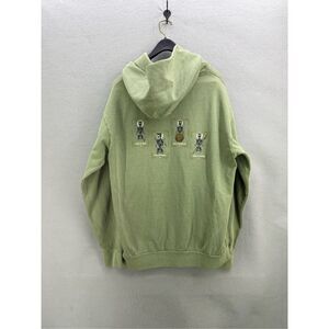 Cloak Mens Green Cotton Blend Fleece Pullover Hoodie Sweatshirt Size Large